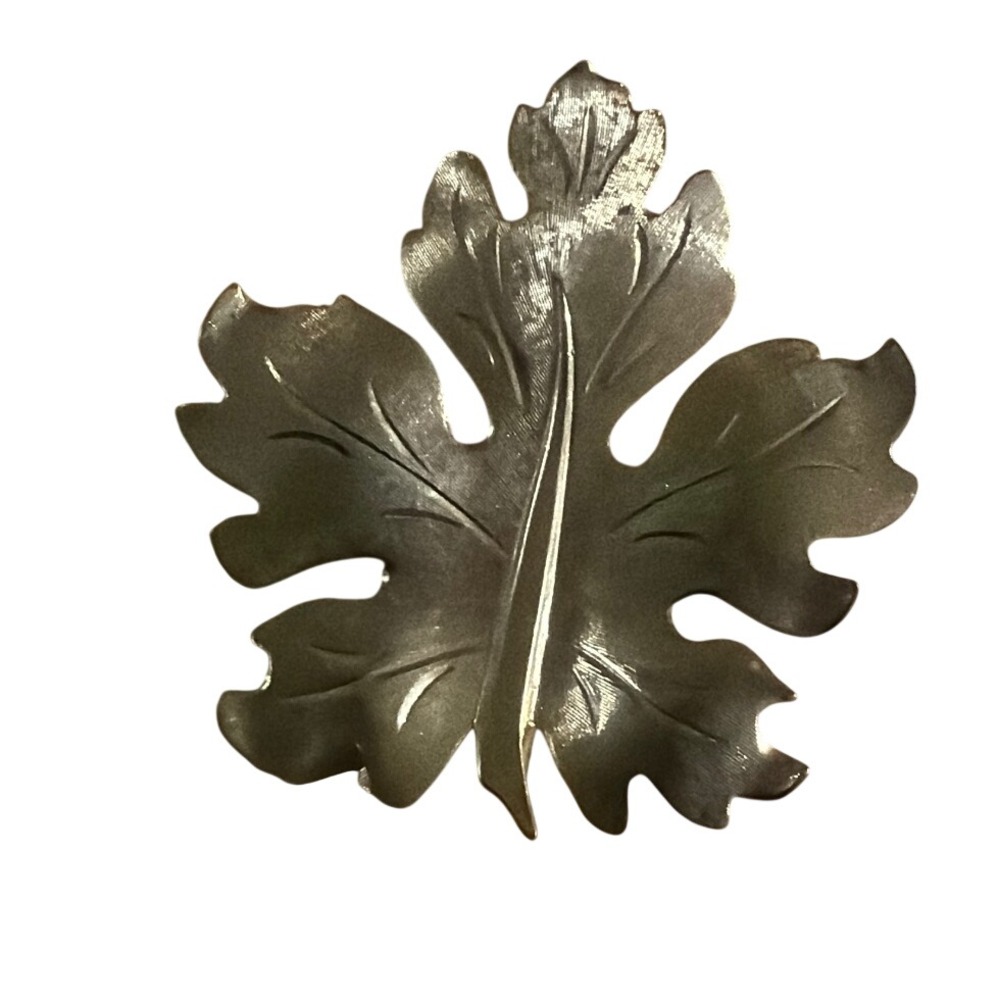 Vintage Gold Tone Textured Maple Leaf Brooch Pin Nature Inspired Accessory Gift